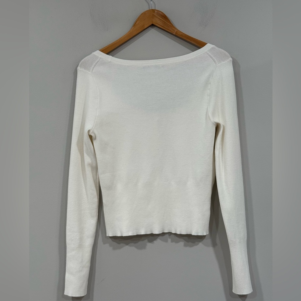 Women’s Cream Button-Front Ribbed Sweater - Picture 5 of 6
